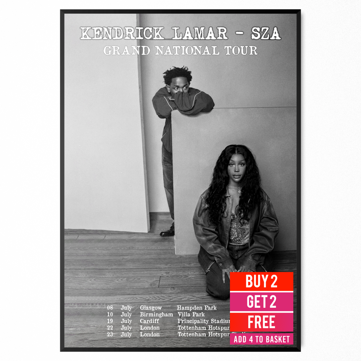 Kendrick Lamar SZA Music Poster Grand National Tour Poster For