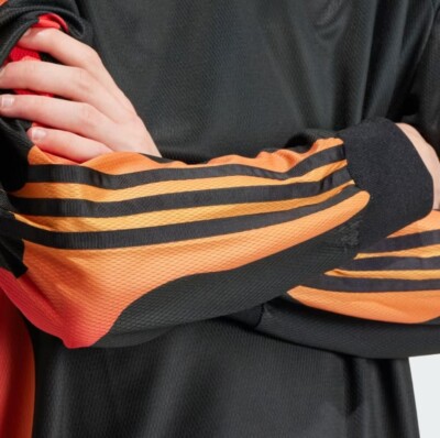 adidas ラガーシャツ 赤黒ストライプ NEW MENS ADIDAS ORIGINALS TREFOIL FLAMES 3 STRIPES SHIRT ~SIZE