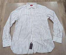  575 Mens Isaia Milano Mix Striped Dress Shirt White/Multi 39 US 15.5