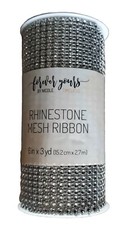 NEW Silver Rhinestone Mesh Ribbon 6 x 3 yds Wedding Decorations Arts Crafts