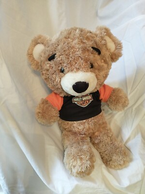 Build A Bear Bear With Harley Davidson T- Shirt, Light Brown , 17'', 08/12