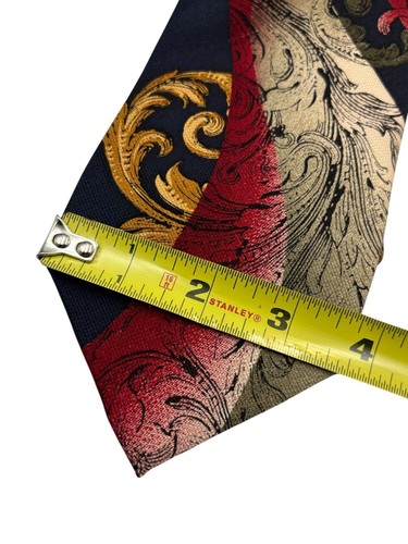 Guy Laroche Paris Mens Silk Tie With Multicolor Baroque Pattern 3.75" Wide - Picture 2 of 5