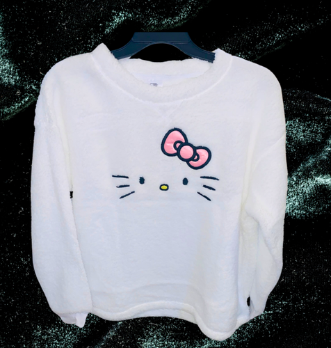 Sanrio Hello Kitty Ladies Sherpa Fleece Pajamas Long Sleeve & Pants Lounge Set L - Picture 8 of 10
