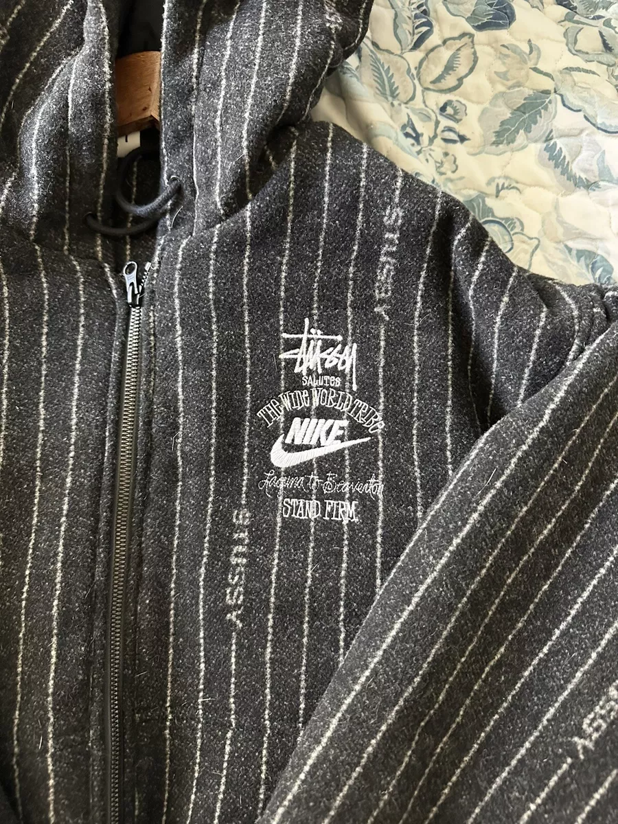 Nike x Stussy Striped Wool Jacket Black (DR4023-010) Size X-Large