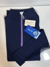 The Tailored Sportsman Icefil Long Sleeve Riding Shirt Navy/ Orchid Small