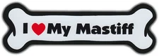 Dog Bone Magnet: I Love My Mastiff | For Cars, Refrigerators, More