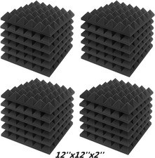 Acoustic Sound Foam Panels, 24 Pack 2" X 12" X 12" Charcoal Soundproofing Treatm
