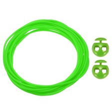 Hollow Pipe Rubber Cords with 2-Hole Plastic Cord Locks for DIY, Light Green