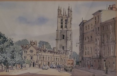John Lynch Magdalenenturm Original Kunstwerk signiert, datiert und gerahmt