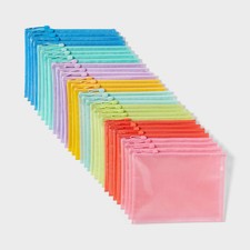 30pk Colored Zip Pouches Teacher Supplies - up&up