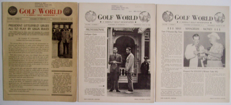 GEORGE S. MAY - Early GOLF WORLD Magazine Lot: 12/24/1947, 7/14/1948, 8/11/1948