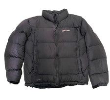 Berghaus Down 600 Puffer Jacket Black Quilted Zip Coat Men’s XL