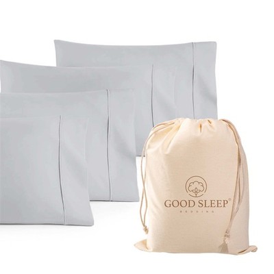 1000 TC Light Gray Standard Pillowcases Set of 4 100% Egyptian Cotton Pillow ...