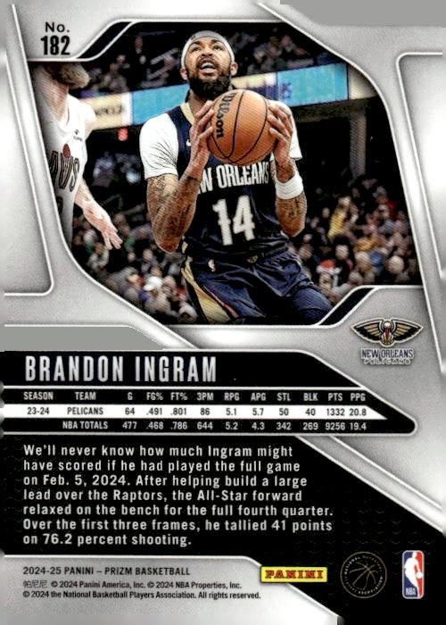 Brandon Ingram #182 2024-25 Panini Prizm | eBay