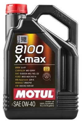 Motul Usa 8100 X-Max 0W40 Oil 5 Liter Bottle