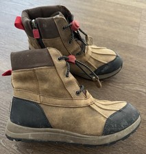 UGG Turlock Size 3 Brown Leather Weather Waterproof Boot Big Kids Outdoors