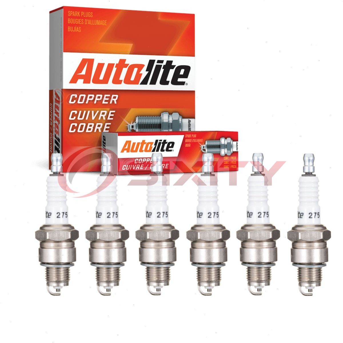 6 pc Autolite Copper Core Spark Plugs for 1963-1965 Jeep J-330 3.8L L6 qs