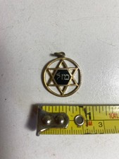 Pequeño colgante vintage judío estrella de David dorado y negro pequeño dije