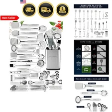 Kitchen Utensils Set 54 Pcs Stainless Steel Silicone Cooking Tools Complete