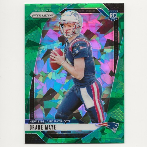 2024 Panini Prizm Drake Maye #329 Green Cracked Ice Prizm (RC) Rookie Patriots