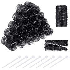 20 Pack Vintage Brush Rollers for Hair with Picks Medium Wire Mesh Rollers for