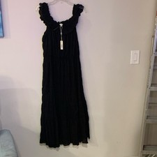 Max Studio Black Ruffle Maxi Dress, Long Pullover, Sleeveless, XL, Women