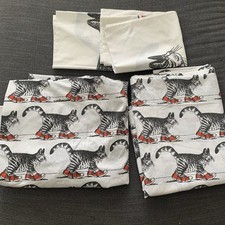 Vintage B Kliban Black Cat Red Sneakers Full Fitted Flat Sheet Pillowcases