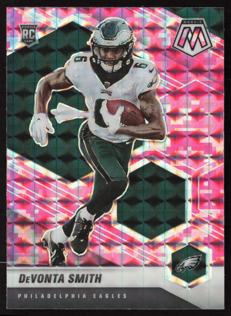 DeVonta Smith 2021 Panini Mosaic Prizm Camo Pink #305 - Philadelphia Eagles