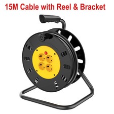 Cable Extension Lead 10m/15m/25m/50m, 4 Socket Easy-Wind Cassette Reel