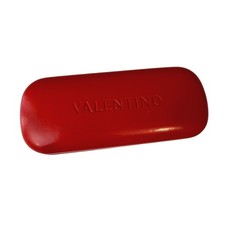 Valentino Red Hard Shell Eyeglass Sunglasses Case Debossed Logo Luxury Accessory
