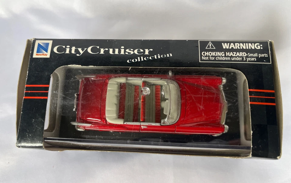 NEWRAY CITY CRUISER 1955 CHRYSLER C-300 CONV.  CARRO FUNDIDO EM ESCALA 1/43 - Imagem 2 de 4