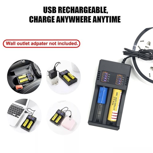 Cargador Inteligente 18650 3.7V Batería Recargable Cargador Inteligente Universal EE. UU.