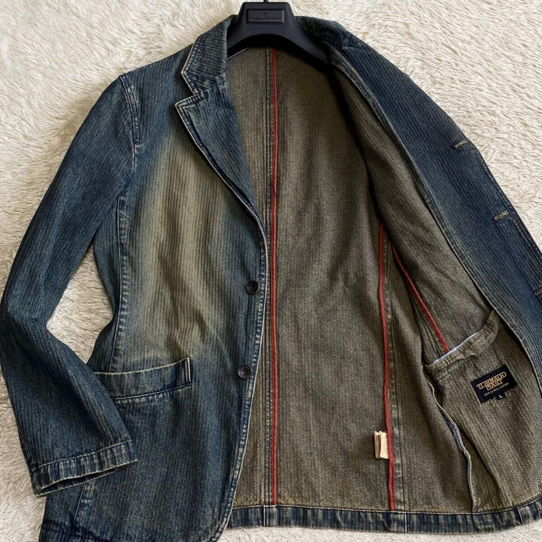 ジャケット・アウター tornado mart jacket m size Tornado Mart Uneven Denim Tailored Jacket size L/Standard