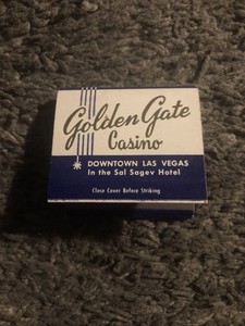 Vtg 1950’s EARLY Golden Gate Casino Matchbooks Vegas Sal Sagev Hotel