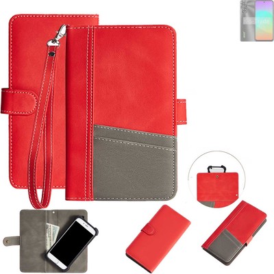 Schutzhülle für Acer Sospiro AX85 rot + grau Wallet Case Bookstyle Hülle