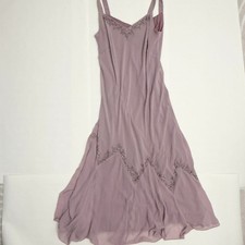 VTG Woman Beaded Asymmetrical Maxi Dress 14W Mauve Purple