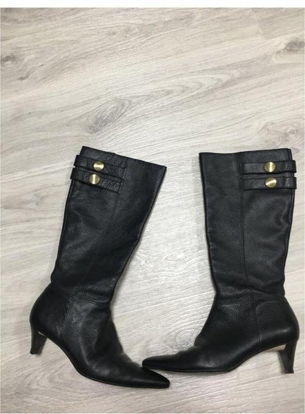 Women Carvela Boots Black Leather 39 #12PQ
