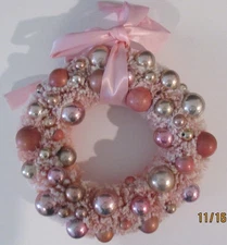 Christmas/Easter/Valentine Holiday PINK 9" Bottle Brush Wreath