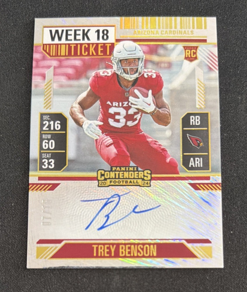 Trey Benson Panini Contenders #119 Autograph-Week 18 Ticket