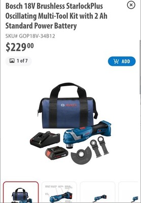  NEW  BOSCH 18V Brushless Oscillating Multi-Tool Kit GOP18V-34B12