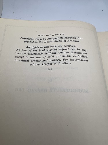 Everyday A Prayer B By Marguerite Harmon Bro Hardcover 1943 - Picture 7 of 10