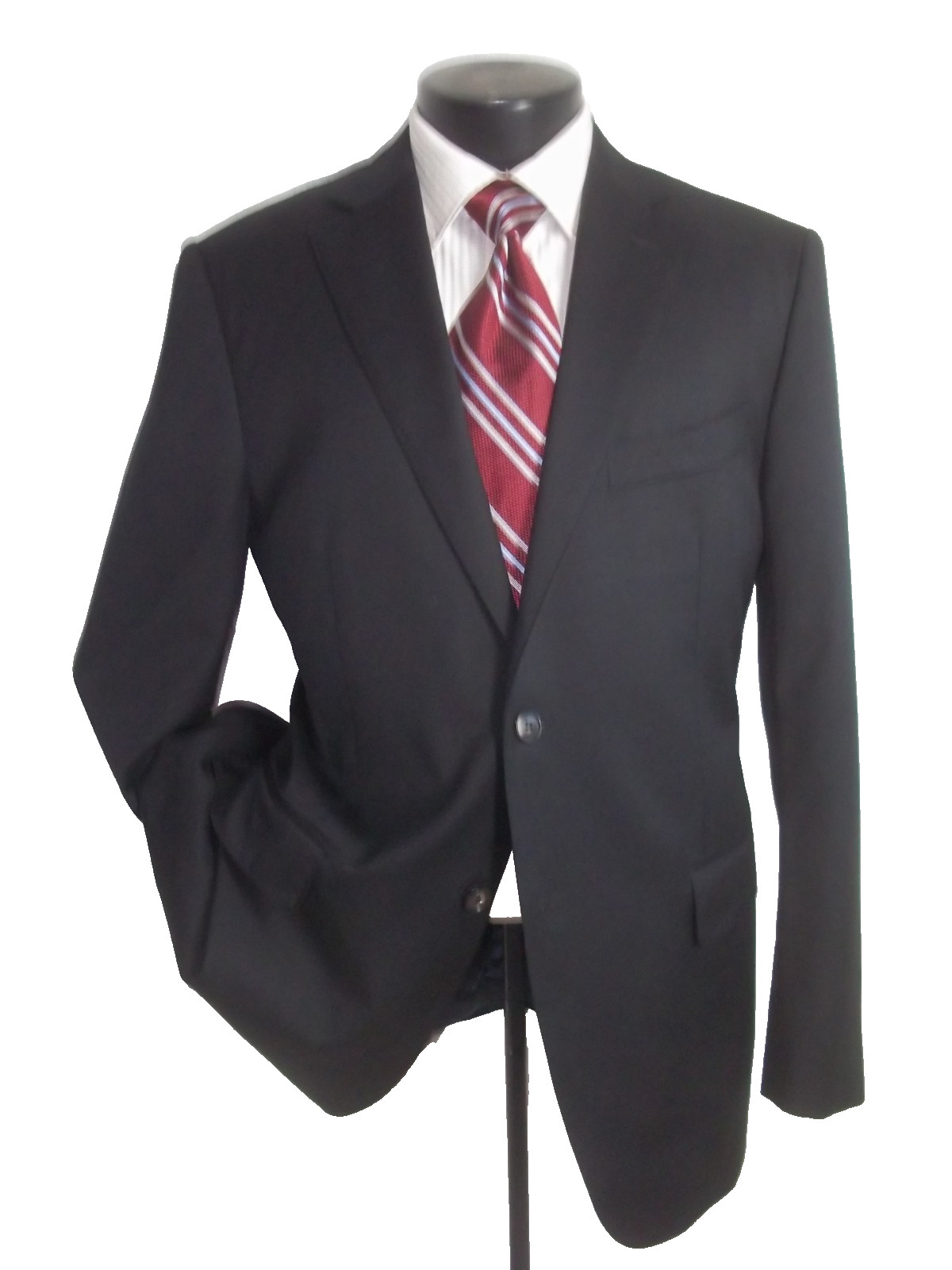 (( Suitsupply solid black 2Button side vents wool… - image 2