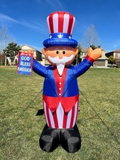 6 Foot Tall Patriotic Independence Day 4th of July Inflatable Uncle Sam with ...