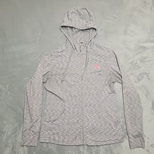 North Face Hoodie Womens L Gray Full Zip Hooded Lightweight Performance Shirt