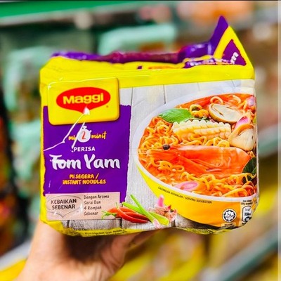 MAGGI TOM YAM Instant Noodles Malaysia Flavour (5+1 Packets Bundle)