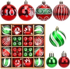 Christmas Ornaments Set-44 Pcs Shatterproof Balls Set with Hanging...