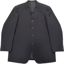 Emporio Armani Mens Black Virgin Wool 5 Button Blazer Jacket Made in Italy Sz 56