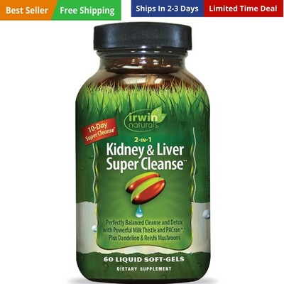 2-in-1 Kidney & Liver Super Cleanse 10-Day - Balanced Liver Detox & Kidney Cl...
