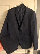 Topman Black Slim Fit 2-Piece Suit 42R Single-Breasted Two-Button 34W
