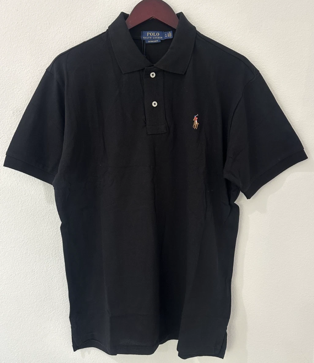 Ralph Lauren Custom Slim Fit Polo Black XL Mesh Signature Pony New
Opens in a new window or tab
